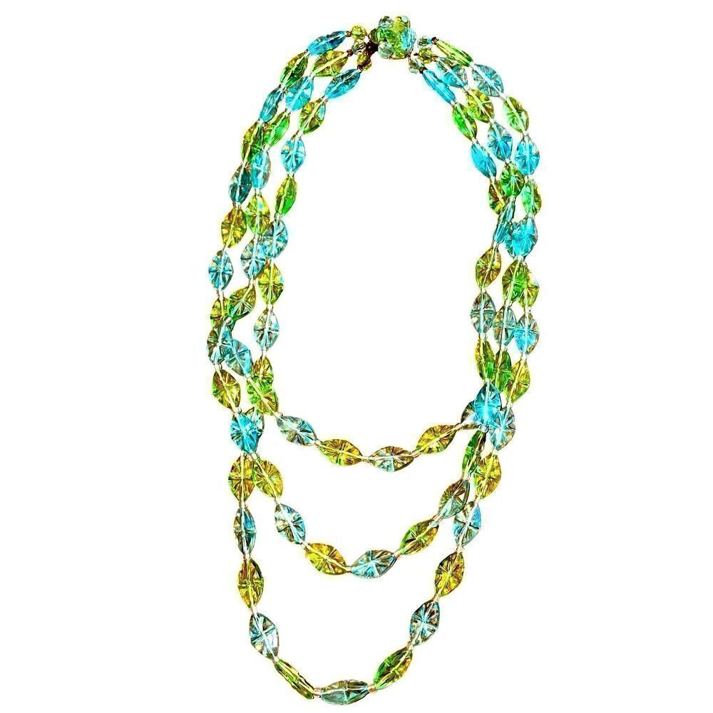 Vintage 3 Tier 1950’s West Germany Necklace